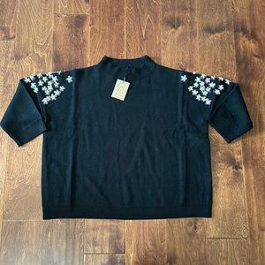 Lili Sidonio x Molly Bracken Star Knitted Sweater Sz XS black